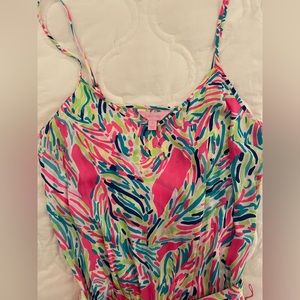 Lilly Pulitzer Multi-Colored Silk Tie Waist Romper